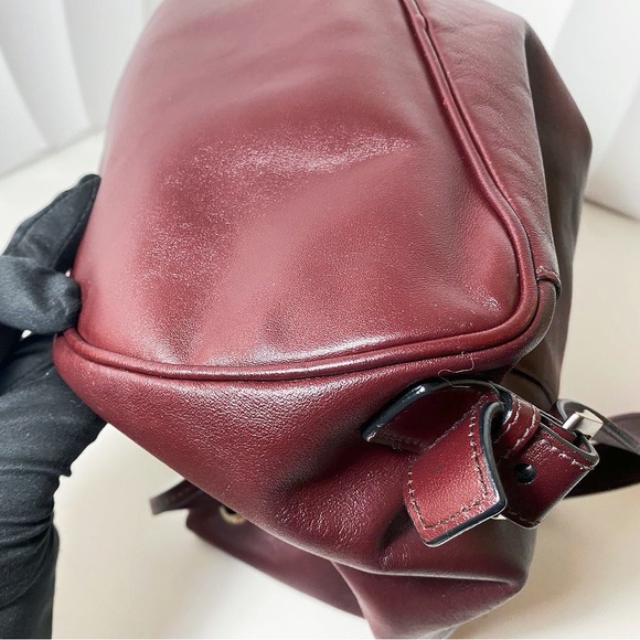 PRADA Burgundy Leather Drawstring Backpack - Picture 10 of 11